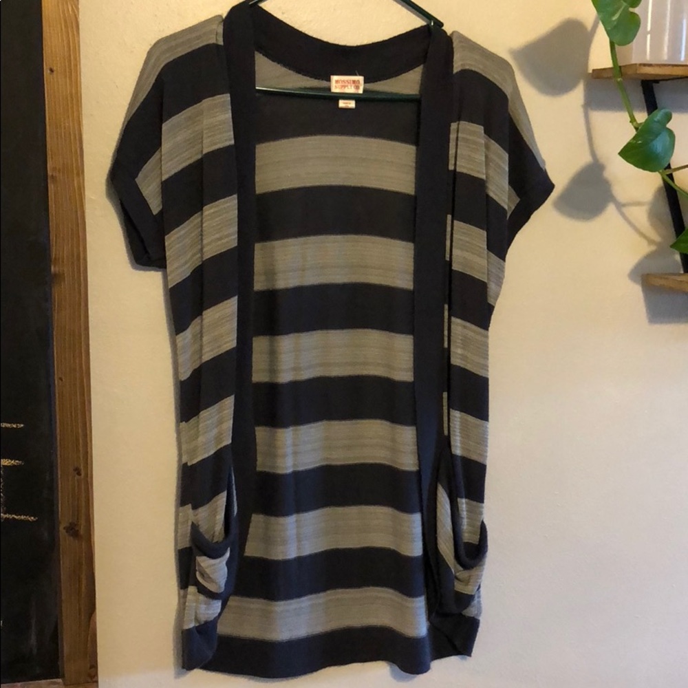 Navy and Grey Short Sleeve cover up